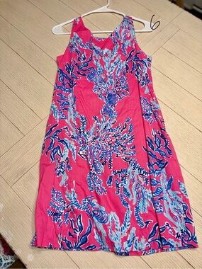 Lilly Pulitzer Hot Pink Tropical Print Sleeveless Mini Dress